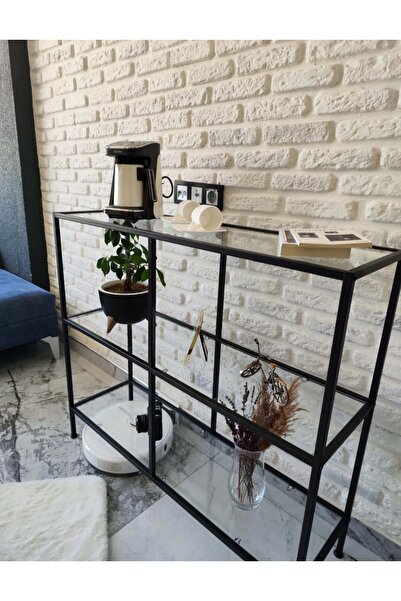 Home Monte Dresuar Kahve Köşesi Modern Konsol 100 cm Şeffaf Cam