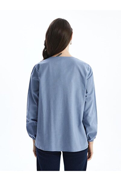 LC Waikiki Lcw Grace Women's Blouse with Lace-Up Collar Embroidery