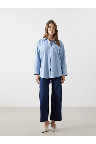 LC Waikiki Lcw Modest Women's Jean Shirt Tunic