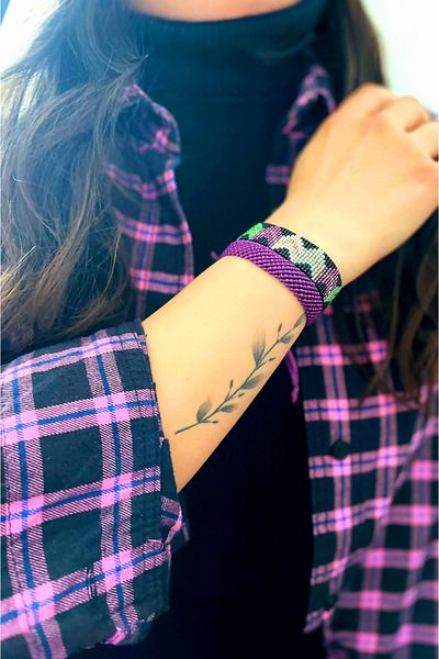 Atölye Olcay Eser Miyuki Macrame Purple Bracelet Set