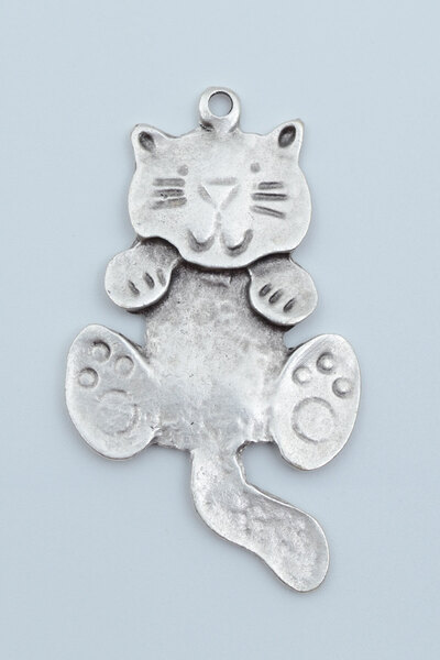 Bu Farklı Kedi Gümüş Kaplama Kolye Ucu