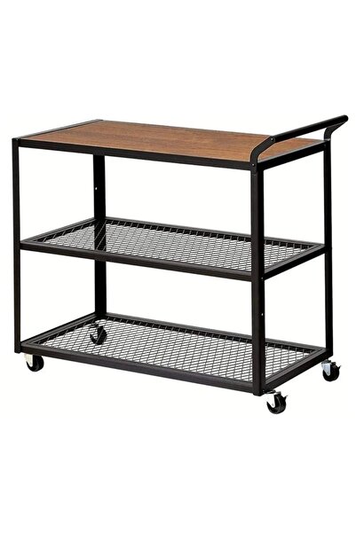 Doffo Metal Telli Servis ve Sunum Arabası Siyah