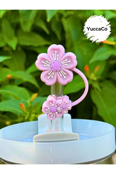 YuccaCo Accessorize Your Life Floral Thermos Accessory/Floral Straw Protector...