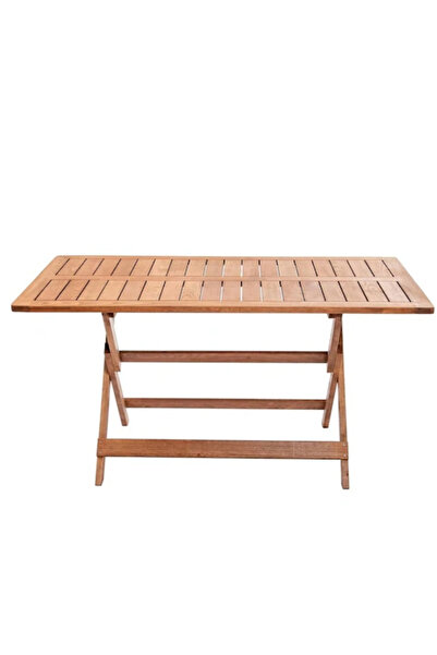 EFE GARDEN Doğal Ahşap Katlanır Bahçe Masası 80x120 Cm – Balkon & Teras Uyumlu