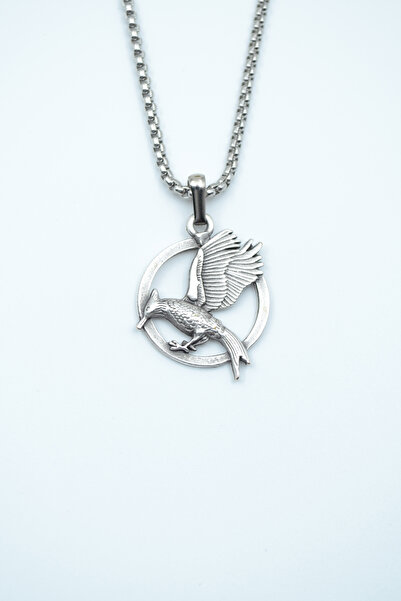 Bu Farklı Alaycı Kuş Gümüş Kaplama Örme Zincir Kolye