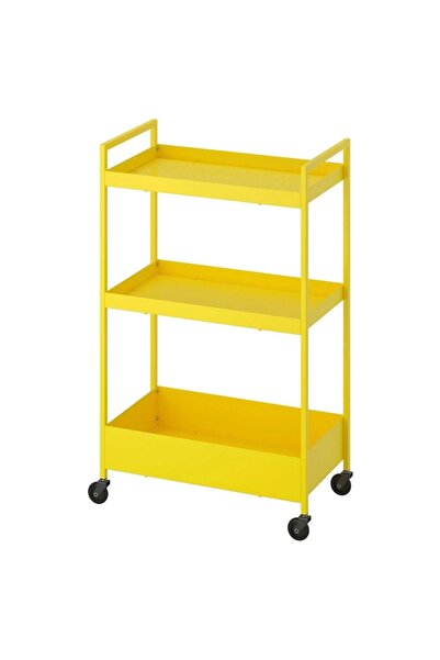 Doffo Nissa Metal Saclı Servis Arabası Sarı