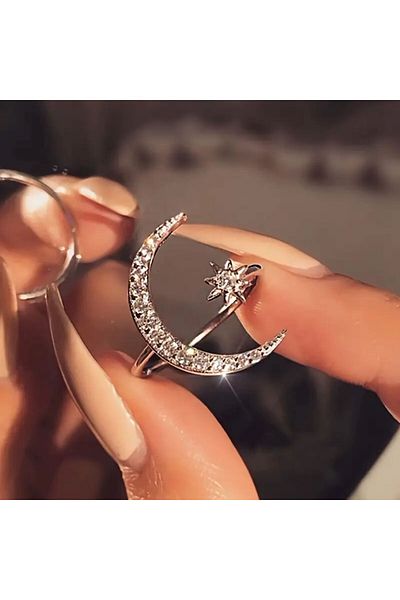 Minnoş Dükkan Moon Star Ring