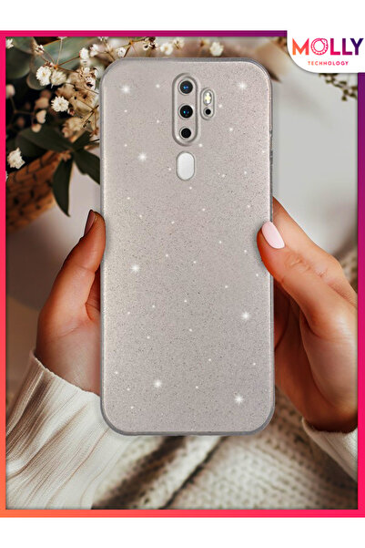 Molly Oppo A5 2020 İçin Gümüş Berry Simli Parlak Silikon Kılıf