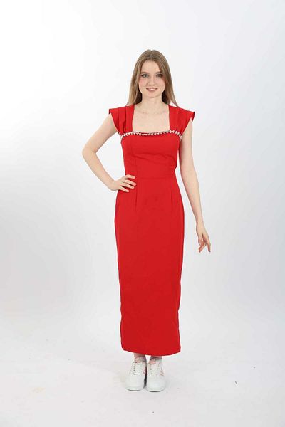 MODA DURAĞI Rochie de seara Midi albastru bebelus cu detaliu perla rochie de absolvire