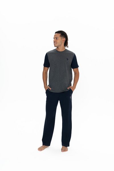 U.S. Polo Assn. Γνήσιο ανδρικό κοστούμι πιτζάμες με στρογγυλή λαιμόκοψη με άδεια νέας σεζόν