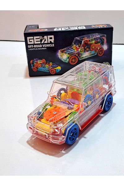 FEN TOYS لعبة سيارة منقوشة بعجلات دوارة مع أضواء وأصوات كريستال 20 × 9 سم