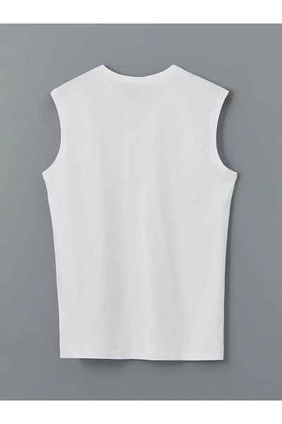 LC Waikiki White V-Neck Combed Cotton Men's Undershirt