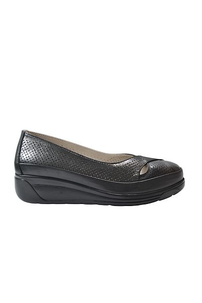 Beety 25BY37.1051 Pantofi de balerină pentru femei, ortopedici, negri, din piele naturală
