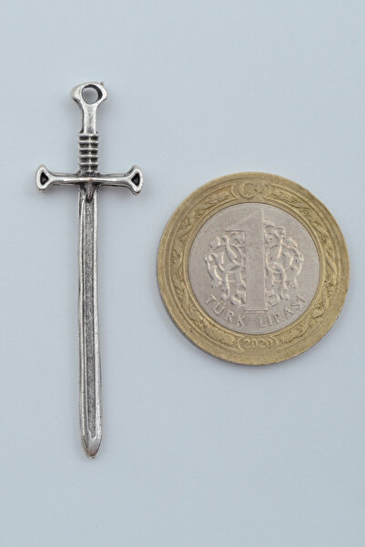 Bu Farklı Kılıç Gümüş Kaplama Deri İp Kolye