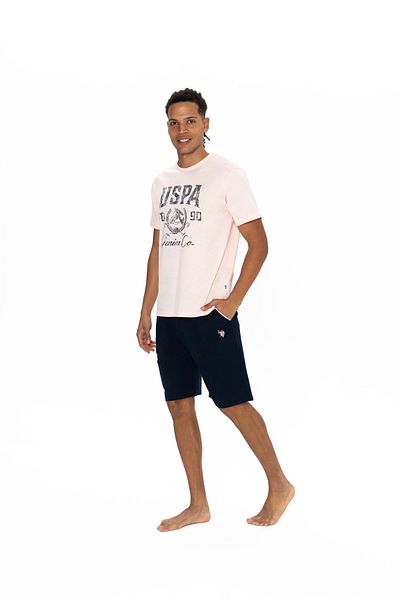 U.S. Polo Assn. Γνήσιο Σετ σορτς με ανδρικό μπλουζάκι με στρογγυλή λαιμόκοψη με άδεια νέας σεζόν