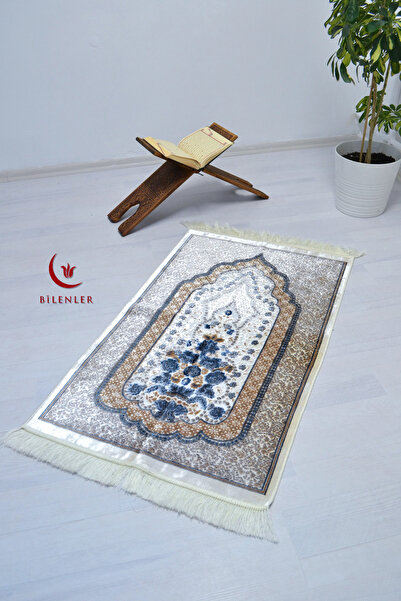 Bilenler Cadou de lux, cadou de nuntă, covor de rugăciune din catifea argintie