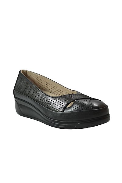 Beety 25BY37.1051 Pantofi de balerină pentru femei, ortopedici, negri, din piele naturală