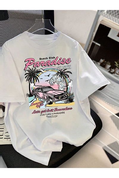 Bengi Clothing Tricou cu mânecă scurtă, unisex, cu decupaj supradimensionat, cu model propriu
