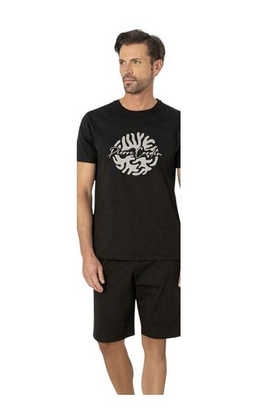 Pierre Cardin Licensed New Season Men's Dowry Cotton Crew Neck Short Sleeve Combed Cotton Summer Pajama Set