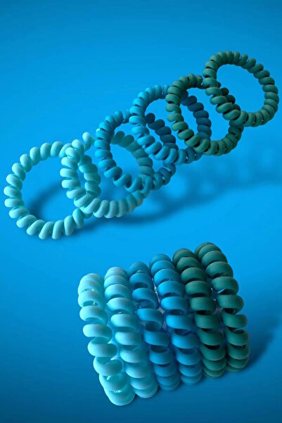 CAŞ DEKORASYON Set de 6 catarame spiralate de culoare albastră