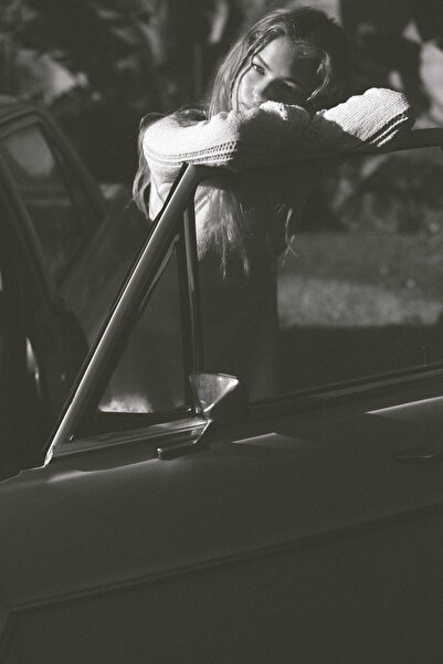 H&M Delik Desenli Mini Triko Elbise