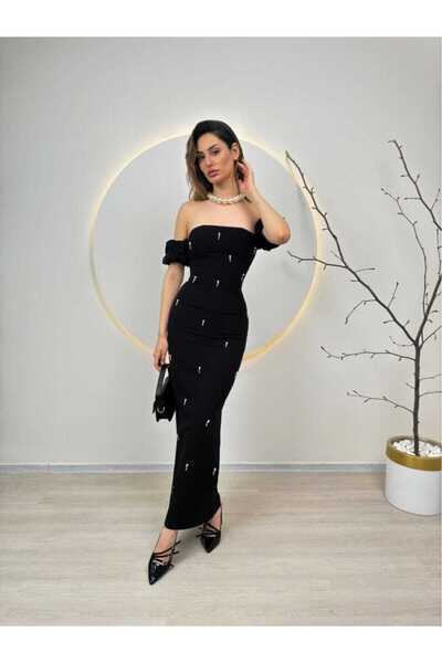 MODA DURAĞI Šaty Stone Detail Atlas 2051