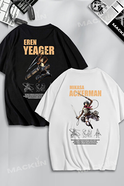 macklin Dragi i prijateljski par set Eren Yeager & Mikasa Ackerman Štampano d...