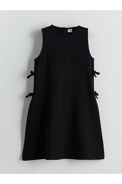 LC Waikiki Lcw Kids Crew Neck Bow Detail Girls Dress