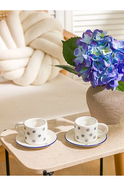 LC Waikiki Set of 2 Porcelain Coffee Cups 100 ml Lcw Home