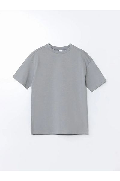LC Waikiki Lcw Kids Gray Crew Neck Basic Boy's T-Shirt