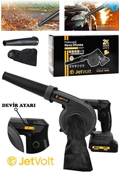 JetVolt 21v Şarjlı Kompresör Hava Üfleme Makinesi - Siyah