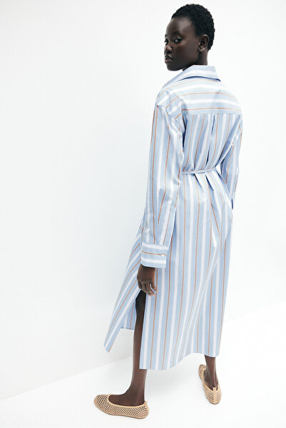 H&M Kuşaklı Gömlek Elbise