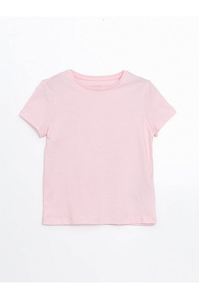 LC Waikiki Μπλουζάκι για κορίτσια LCW Kids Crew Neck Απλό χτενισμένο βαμβακερό