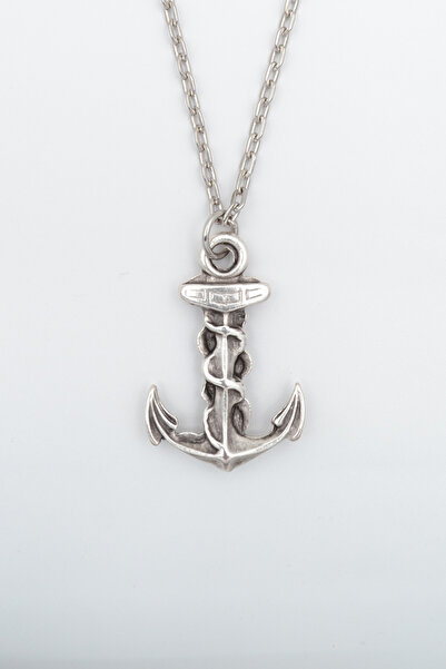 Bu Farklı Çapa Gümüş Kaplama Düz Zincir Kolye