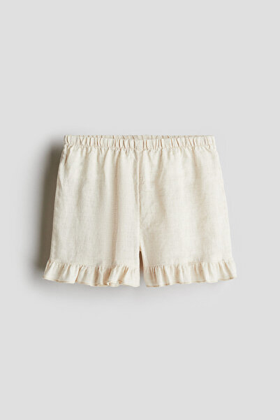 H&M Fırfırlı Keten Şort