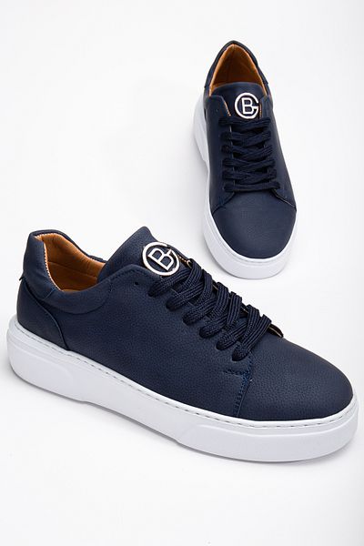 Sanvio Tarzkar Men's Navy Blue Daily Flexible Comfortable Stitched Lightweight Eva Sole Walking Guaranteed Sports Shoes Sneakers