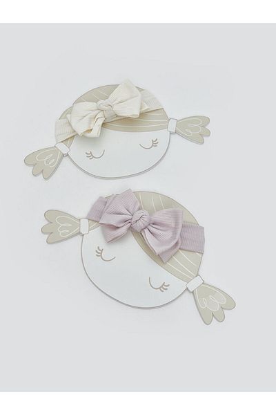 LC Waikiki Lcw Baby Ecru Bow Detailed Baby Girl Hair Band 2 Pcs