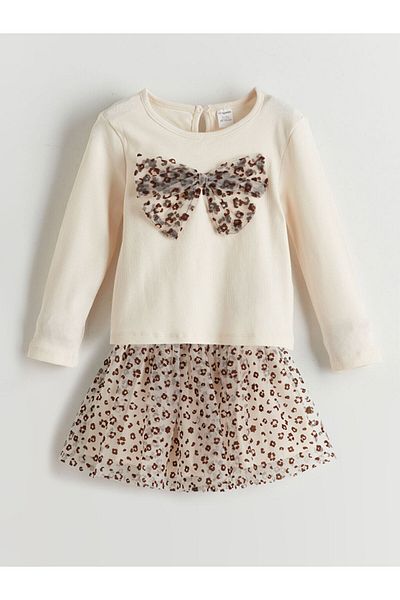 LC Waikiki Lcw Patterned Girl's Blouse and Skirt 2-Piece