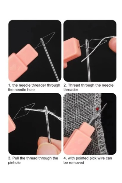 Practika 2 Adet Dikiş İplik Kesici Temizleme Hızlı Dikiş Sökme Ve İğne İplik Geçirme Aparatı Çift Fonksiyonlu