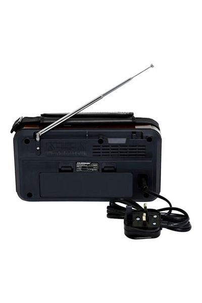 Olsenmark Rechargeable Radio With USB OMR1239 Brown/Black