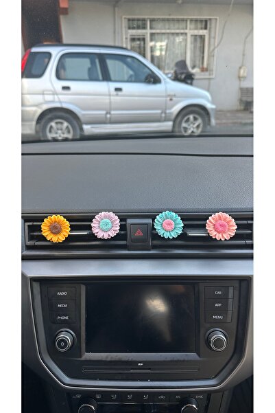 FESECRAFT 2 Adet Büyük Ayçiçek Detaylı Araba Klima Süsü Araç Içi Torpido Akse...