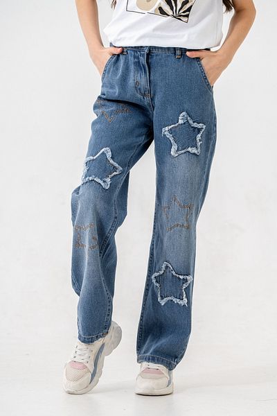 GİYİCEM TEKSTİL Girl's Starry Jeans 2204