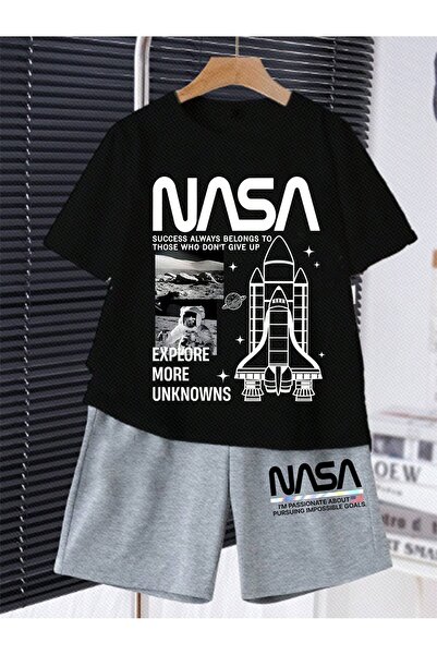 hilon Yazlık Çocuk Kız Ve Erkek Sevimli ve Havalı Günlük 2 li Tişört ve ALT