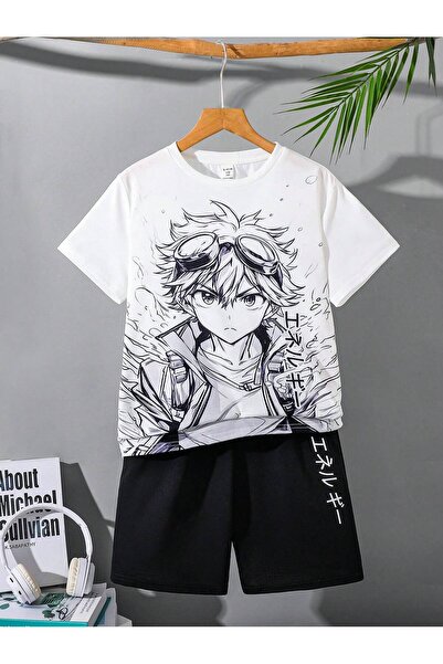 hilon Summer Kids Girls And Boys Cute And Cool Casual 2 Pcs T-Shirt And Bottoms
