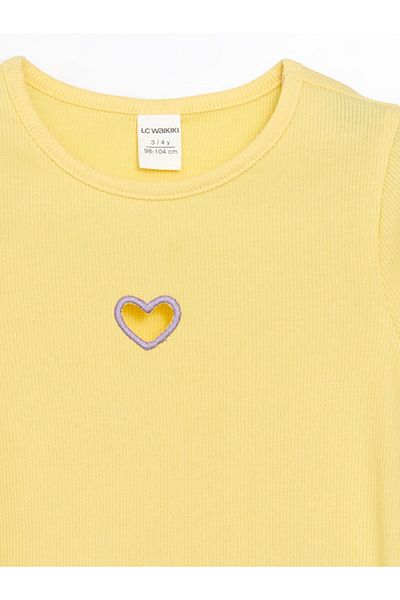 LC Waikiki Tricou pentru fetiță cu broderie cu decolteu rotund de sezon nou - S5I964Z1