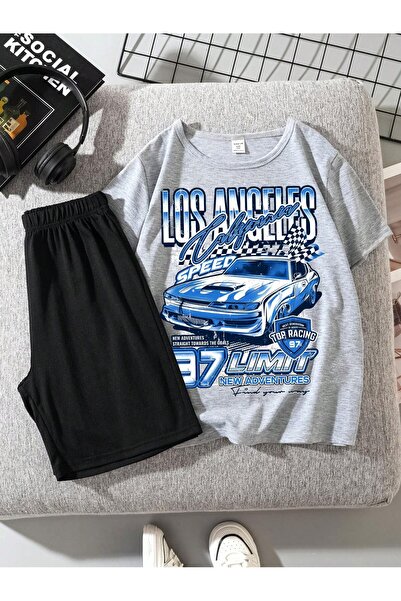 hilon Summer Kids Girls And Boys Cute And Cool Casual 2 Pcs T-Shirt And Bottoms