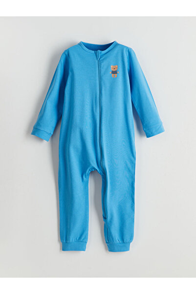 LC Waikiki Lcw Baby Crew Neck Baby Boy Combed Cotton Jumpsuit