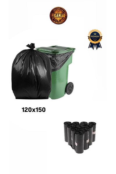 FİGANLAR 120X150 800 Gr Container Garbage Bag Industrial 10^' Roll 10 Pack 100 Pieces