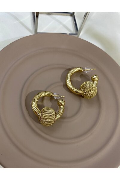 stainles steel Çelik Gold Küpe