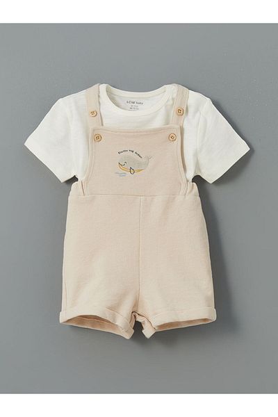 LC Waikiki Organic Fabric Baby Boy Salopet and T-Shirt Set of 2